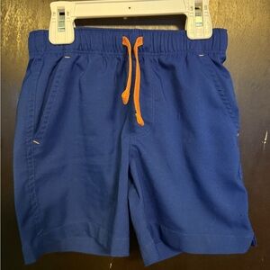 Primary Kids StayCool stretch gym shorts Cobalt Blue with Orange size 4-5